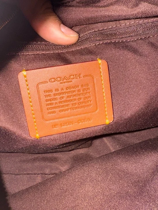 Coach Brown Signature Jacquard Hobo Shoulder Bag with Dark Trim - Picture 5 of 7